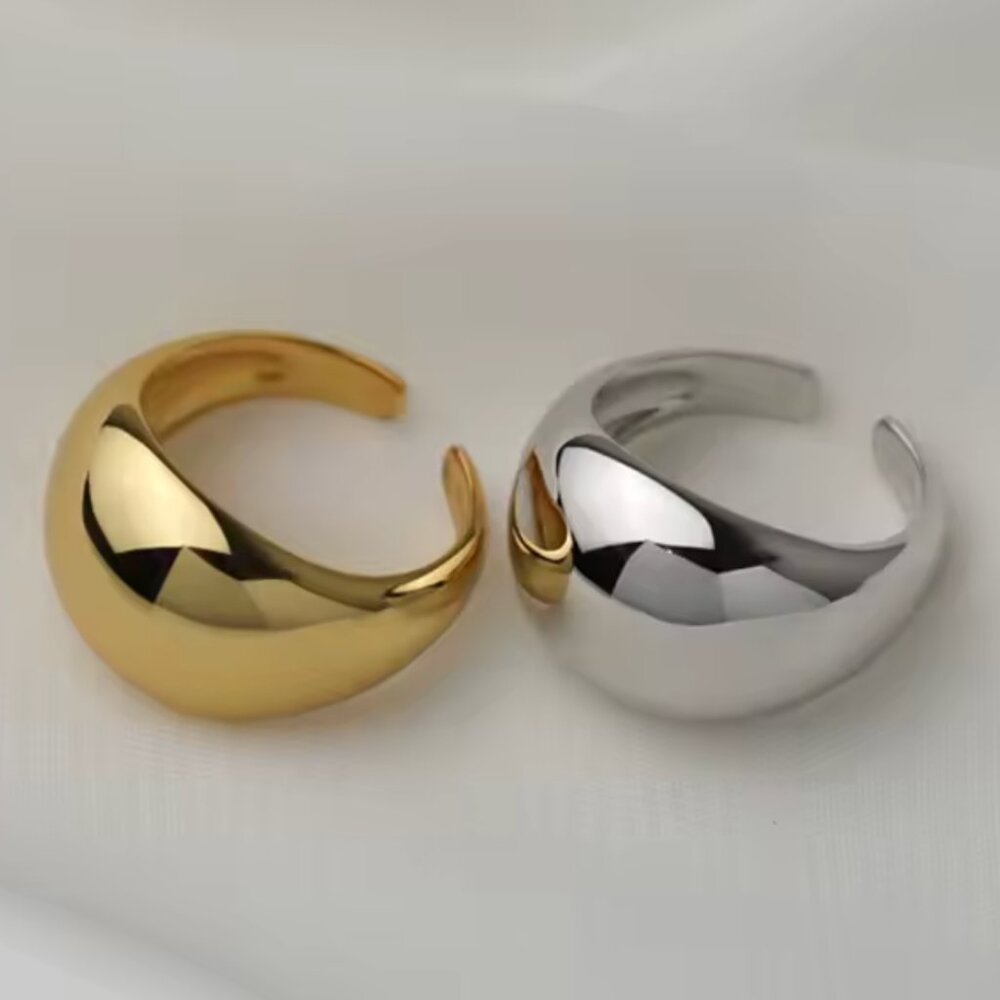 14K Gold Filled Geometric Dome Ring - Picture 2 of 4